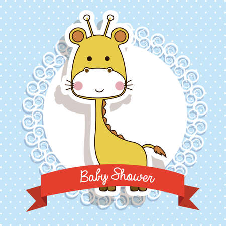 baby shower design over dotted background vector illustration のイラスト素材