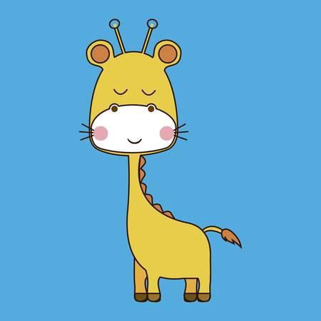 giraffe design over blue background vector illustration のイラスト素材