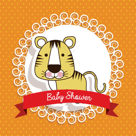 baby shower design over dotted background vector illustration のイラスト素材