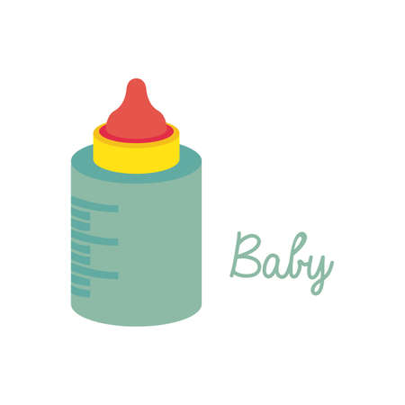 bottle baby over white background vector illustration のイラスト素材