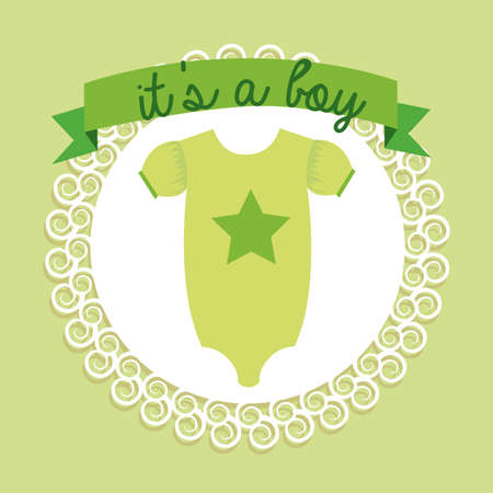 boy design over green bakground vector illustration のイラスト素材