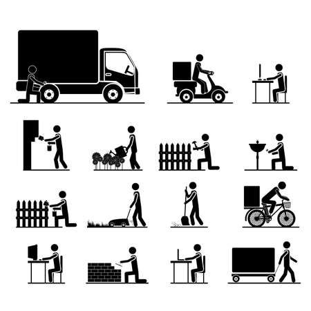 jobs icons over white background vector illustration