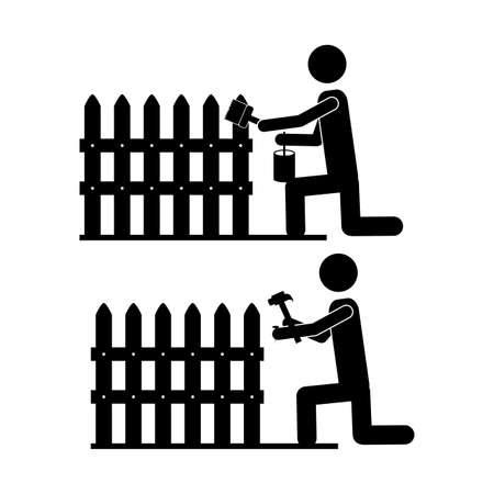 carpenter design over white background vector illustration のイラスト素材