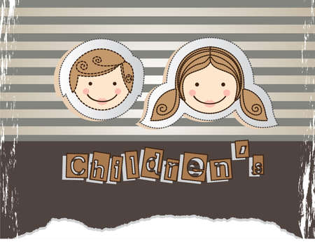 children design over lineal background vector illustrationのイラスト素材