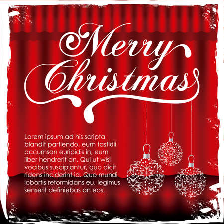 christmas design over curtain background vector illustrationのイラスト素材