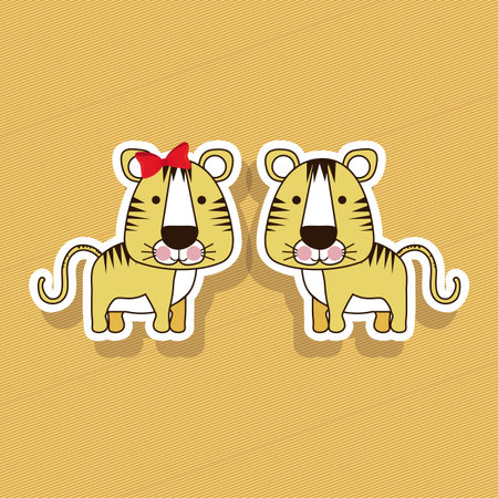 tigers design over lines background vector illustration のイラスト素材