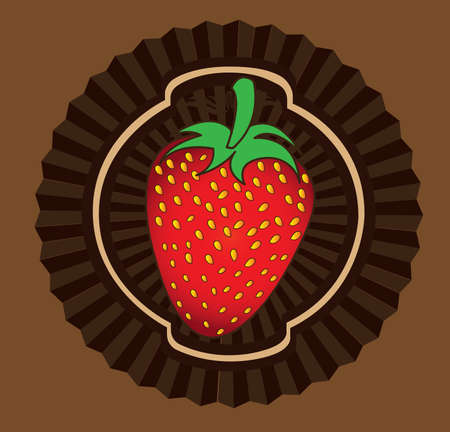 strawberry design over brown  background vector illustration  のイラスト素材
