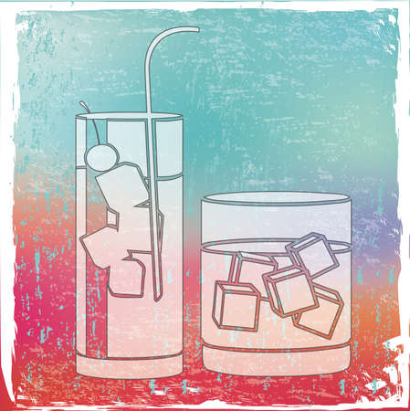 drinks design over pattern background vector illustration のイラスト素材