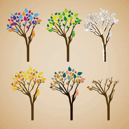 trees design over white background vector illustrationのイラスト素材