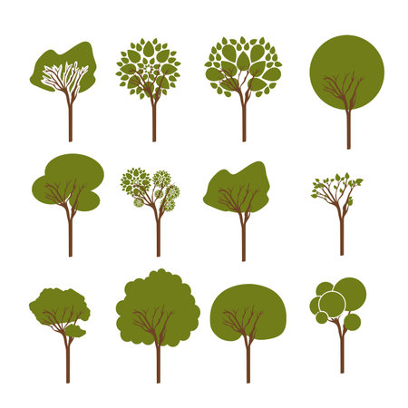 trees design over white background vector illustrationのイラスト素材