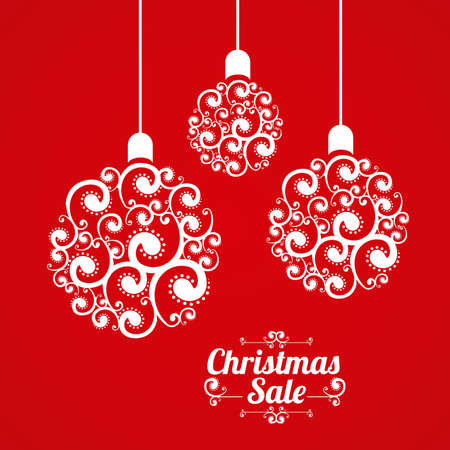 Christmas sale card over red background vector illustrationのイラスト素材