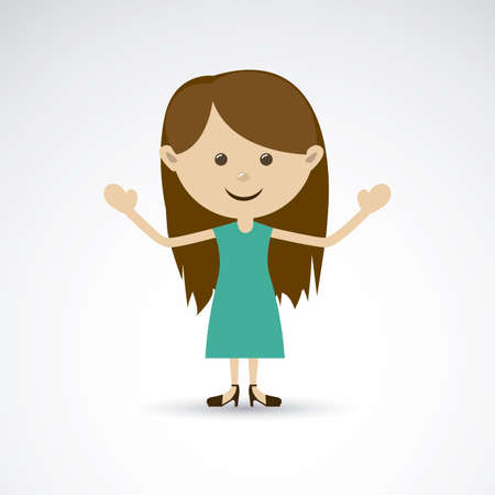 young woman over gray background vector illustrationのイラスト素材