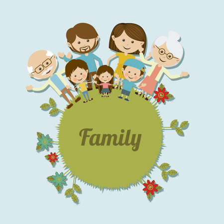 family design over blue background vector illustrationのイラスト素材