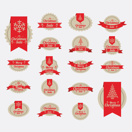christmas labels over white background vector illustrationのイラスト素材