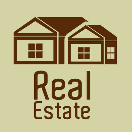 real estate icons over beige background vector illustration のイラスト素材