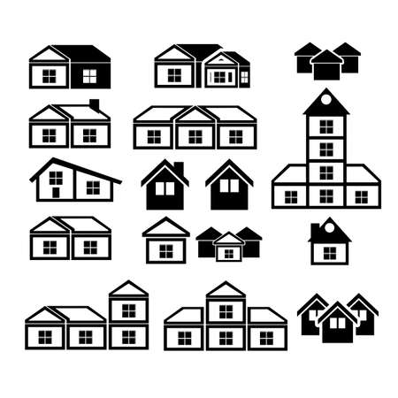 real estate icons over white background vector illustration のイラスト素材