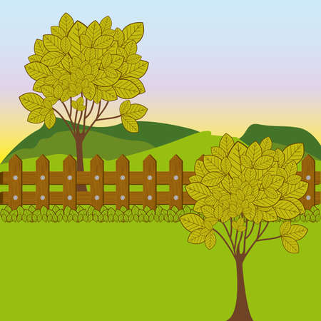 landscape design over sky background vector illustrationのイラスト素材