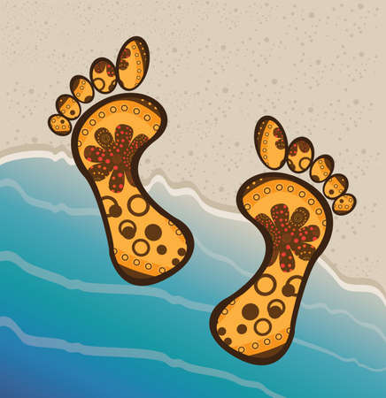 summer time over beach  background vector illustration  のイラスト素材