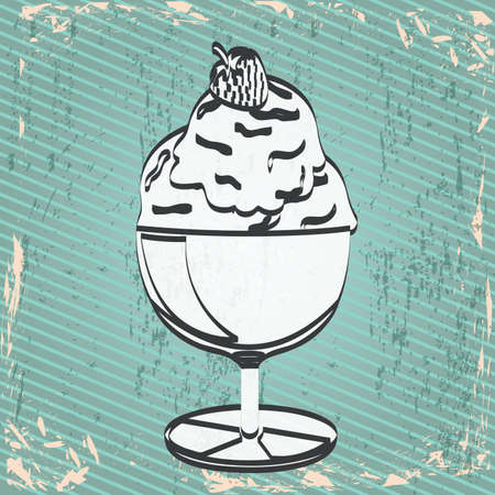 ice cream design over lineal background vector illustration のイラスト素材