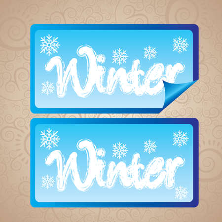 Illustration of winter over pattern background  vector illustrationのイラスト素材