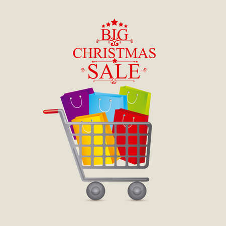Christmas sale  over beige background vector illustrationのイラスト素材