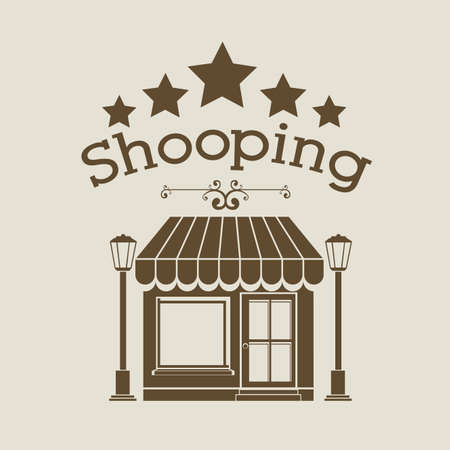shopping design over beige background vector illustrationのイラスト素材