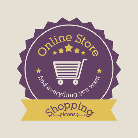 shopping design over beige background vector illustrationのイラスト素材