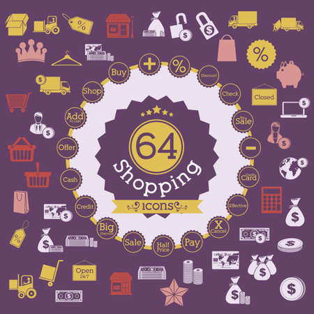 shopping design over purple background vector illustrationのイラスト素材