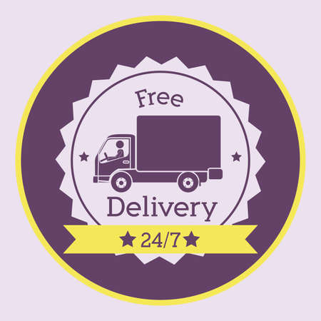 free delivery over beige background vector illustrationのイラスト素材