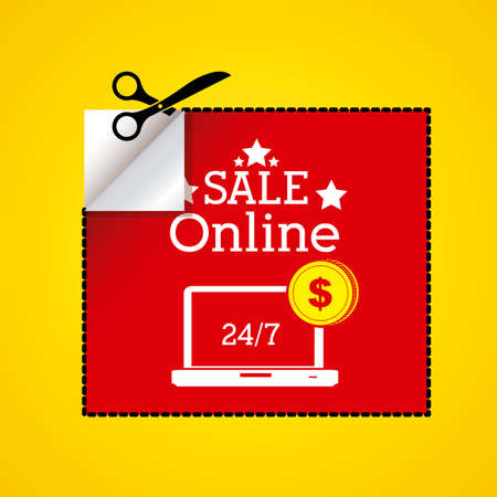 shopping design over yellow background vector illustrationのイラスト素材