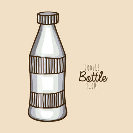 bottle drawing over white background vector illustrationのイラスト素材