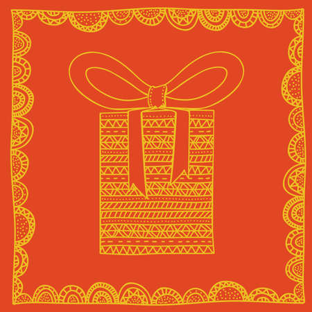 gift design over orange  background vector illustrationのイラスト素材