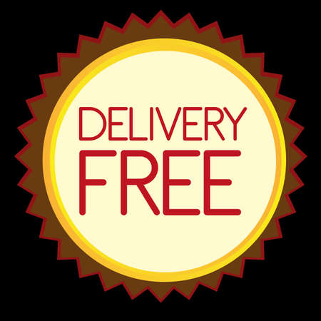 delivery free tag isolated over black background. vectorのイラスト素材