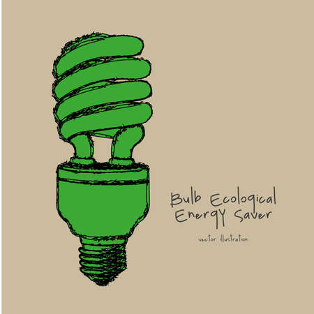 economy bulb over beige background vector illustration のイラスト素材