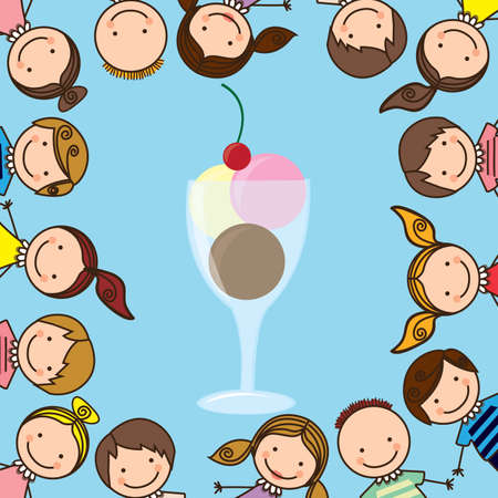 kids design over blue background vector illustration のイラスト素材