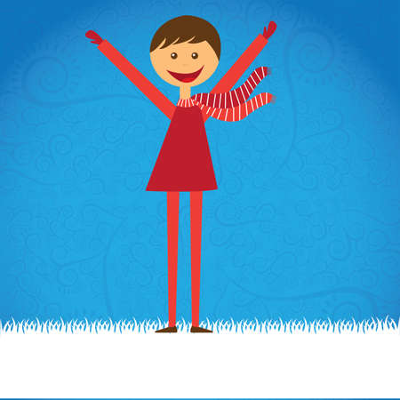 woman design over snow background vector illustrationのイラスト素材