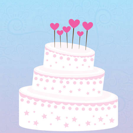 cake design over blue  background vector illustration のイラスト素材