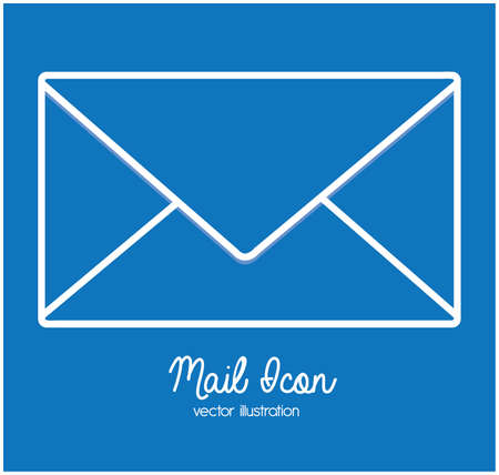 mail icon over blue  background  vector illustrationのイラスト素材