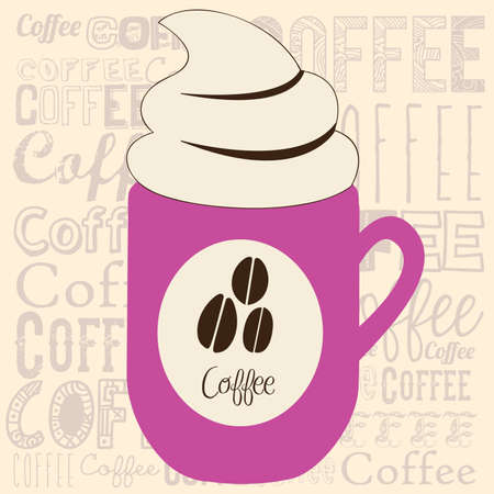 coffee design over pattern background vector illustrationのイラスト素材