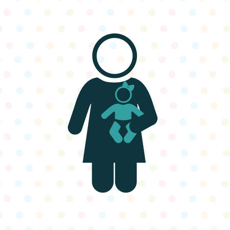 single mother over white background vector illustration のイラスト素材