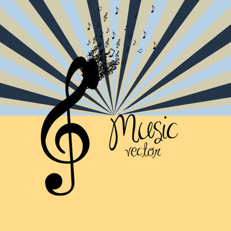 music note over grunge background vector illustrationのイラスト素材