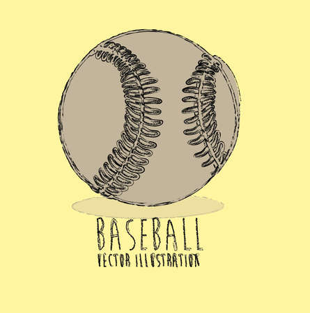 baseball design over cream background vector illustration のイラスト素材
