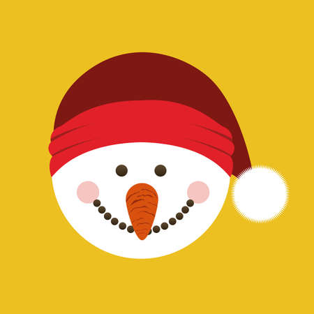snowman design over yellow background vector illustrationのイラスト素材