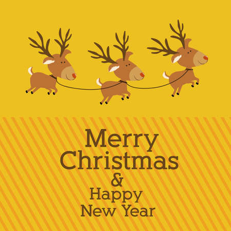 reeinders design over yellow  background vector illustrationのイラスト素材