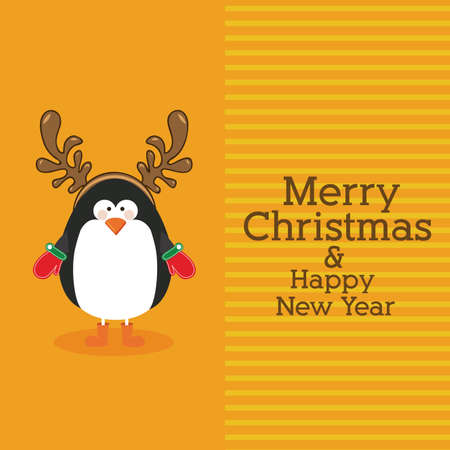 penguin design over yellow  background vector illustrationのイラスト素材