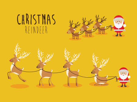 christmas design over yellow background vector illustrationのイラスト素材