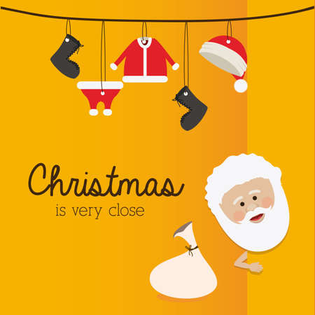 santa claus design over yellow background vector illustrationのイラスト素材