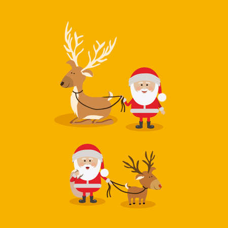 christmas design over yellow background vector illustrationのイラスト素材