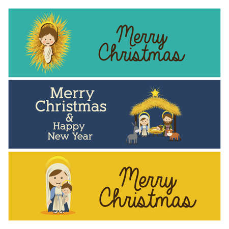 merry christmas  design over colorful  background vector illustrationのイラスト素材
