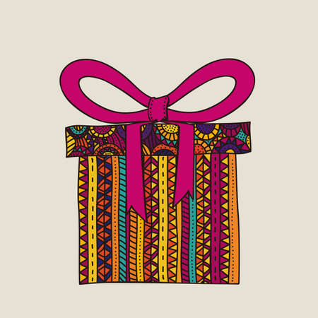 gift design over beige  background vector illustrationのイラスト素材